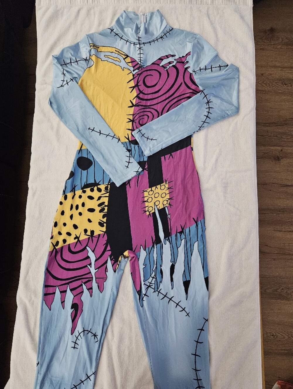 Sally Nightmare Before Christmas Cosplay Jumpsuit Mock Neck Medium NWOT